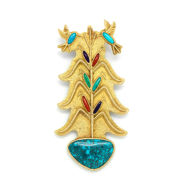 22k Gold Corn Pendant