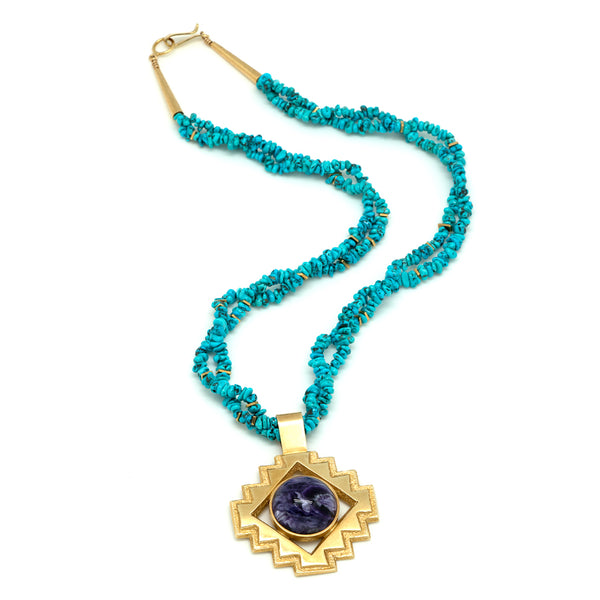 14k Gold Turquoise Necklace