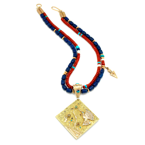 Reversible Gold Inlaid Necklace