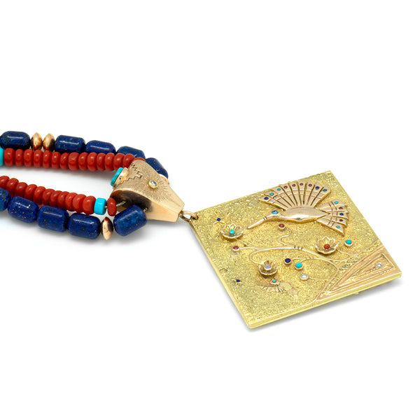 Reversible Gold Inlaid Necklace