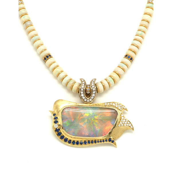 18k gold Opal Necklace