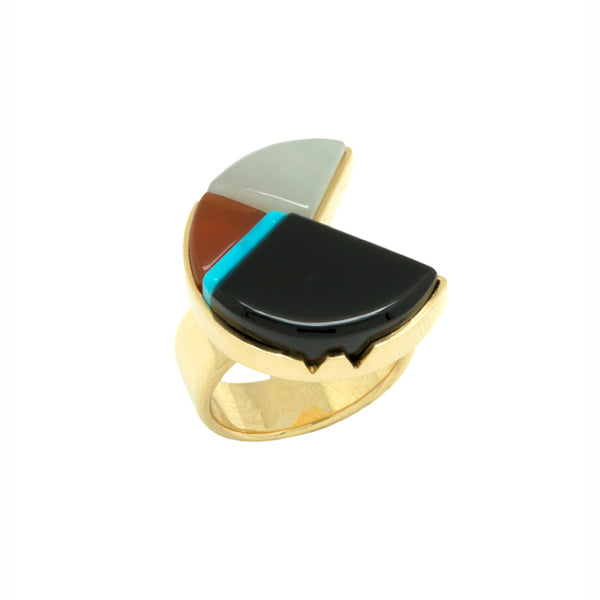 18k Gold Inlaid Ring