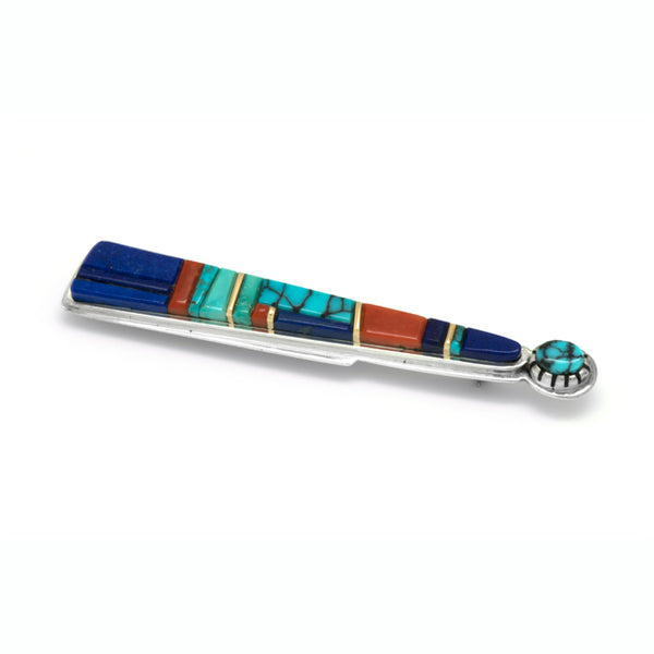 Sterling Silver Inlaid Pin