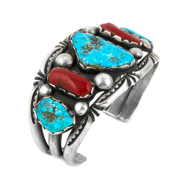 Morenci and Coral Bracelet