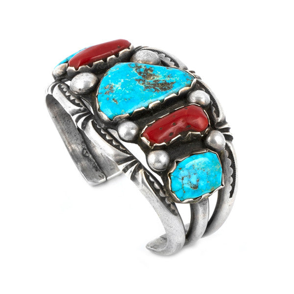 Morenci and Coral Bracelet