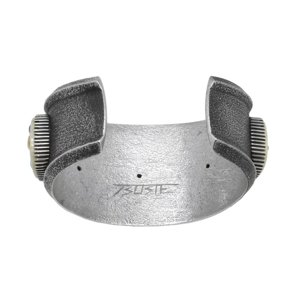 Silver Tufa Cast Inlaid Bracelet