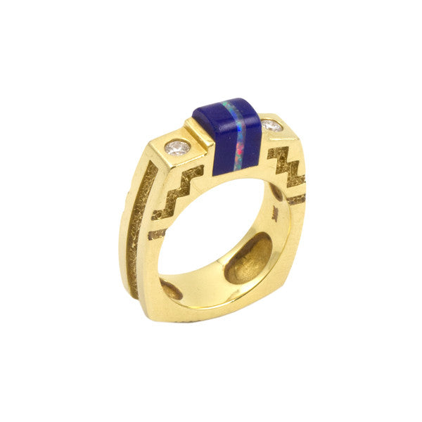 18k Gold Inlaid Ring