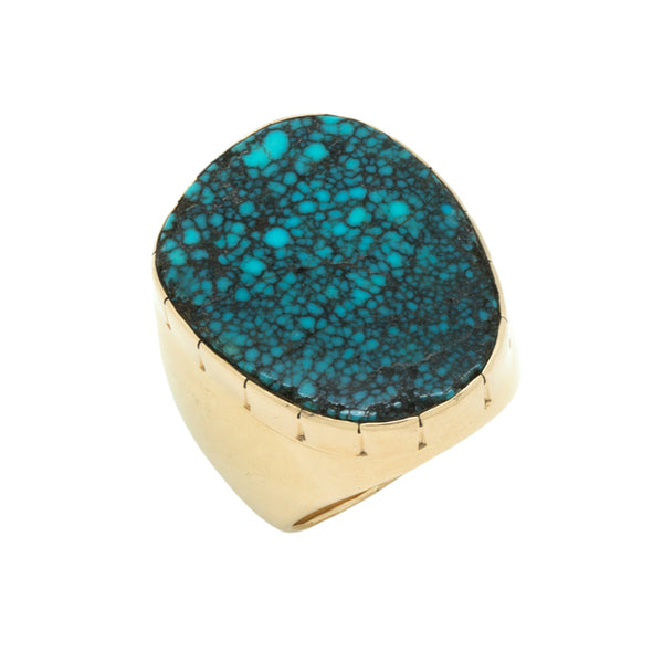 14k Red Mountain Turquoise Ring