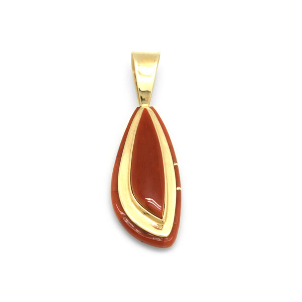 14k Gold Coral Pendant