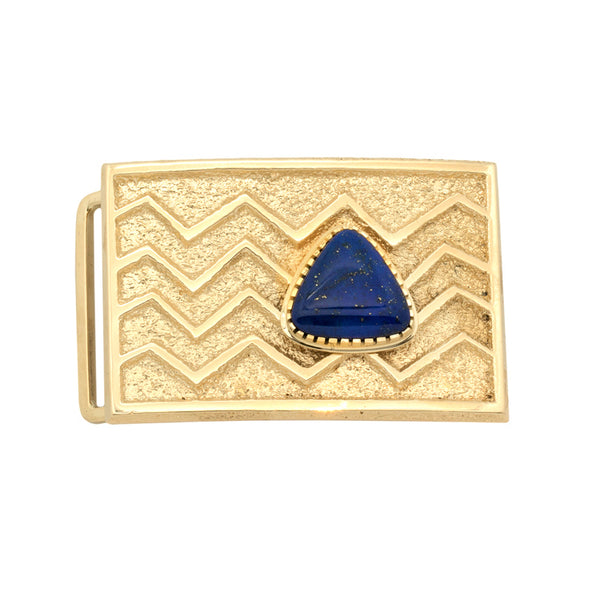18k Gold Lapis Buckle