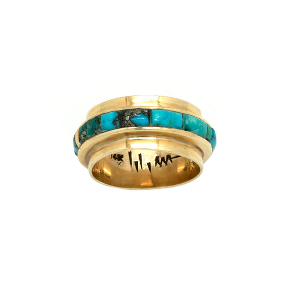 14k Gold Inlaid Band Ring
