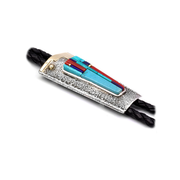 Silver and 14k Gold Inlaid Bolo