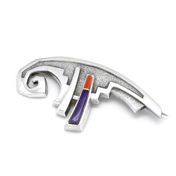 Sterling Silver Inlaid Pin