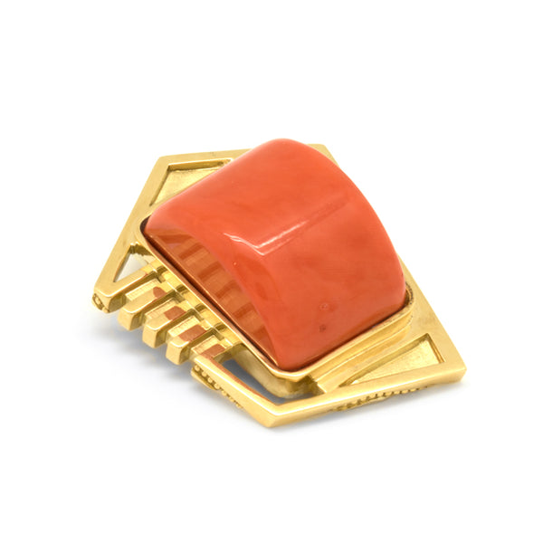 18k Gold Coral Pendant