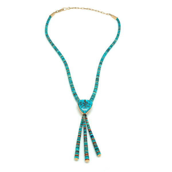 14k Gold Turquoise Bead Necklace