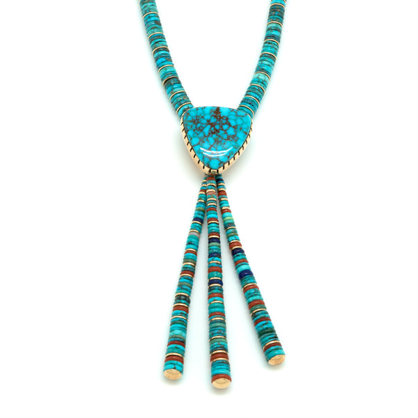 14k Gold Turquoise Bead Necklace