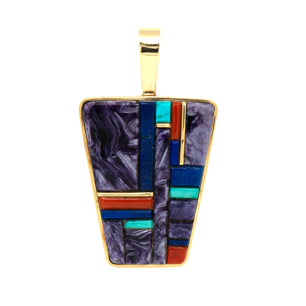 Reversible Gold Inlaid Pendant