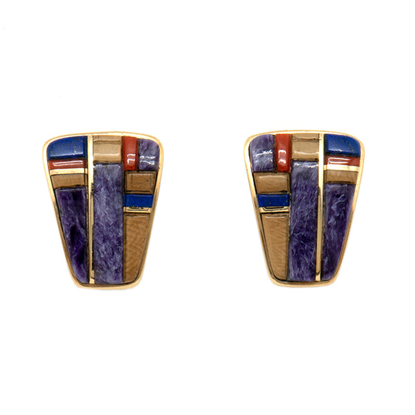 14k Gold Inlaid Earrings