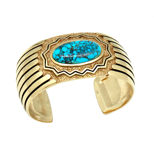 14k Gold #8 Turquoise Bracelet