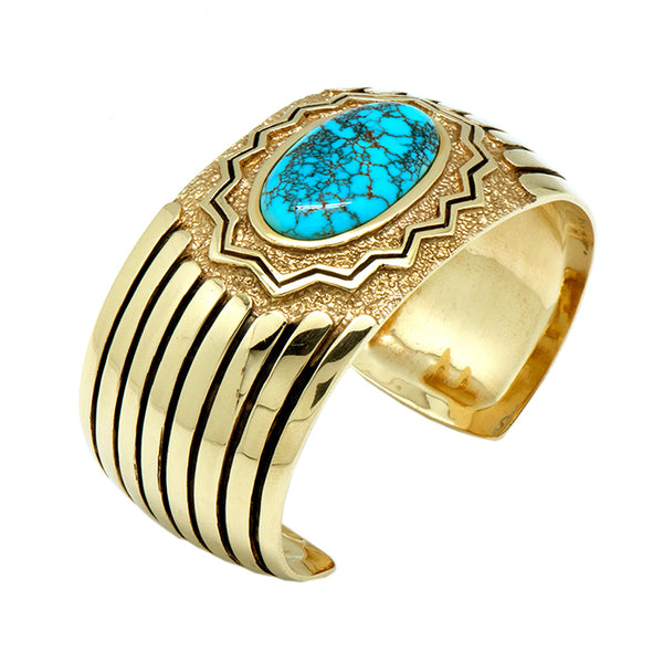 14k Gold #8 Turquoise Bracelet