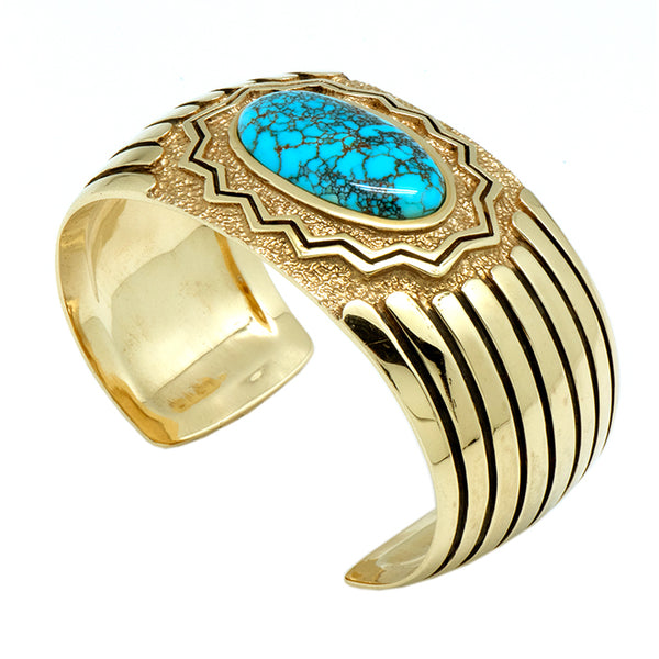 14k Gold #8 Turquoise Bracelet