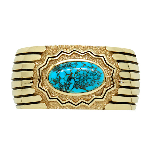 14k Gold #8 Turquoise Bracelet