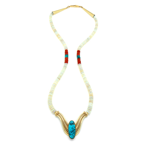 14k Gold Opal Necklace
