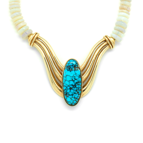 14k Gold Opal Necklace