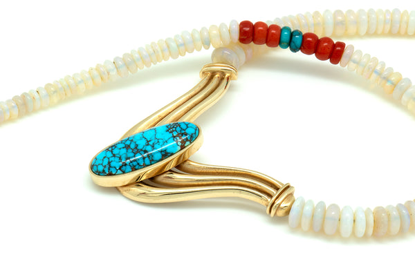 14k Gold Opal Necklace