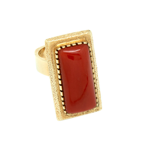 14k Gold Coral Ring