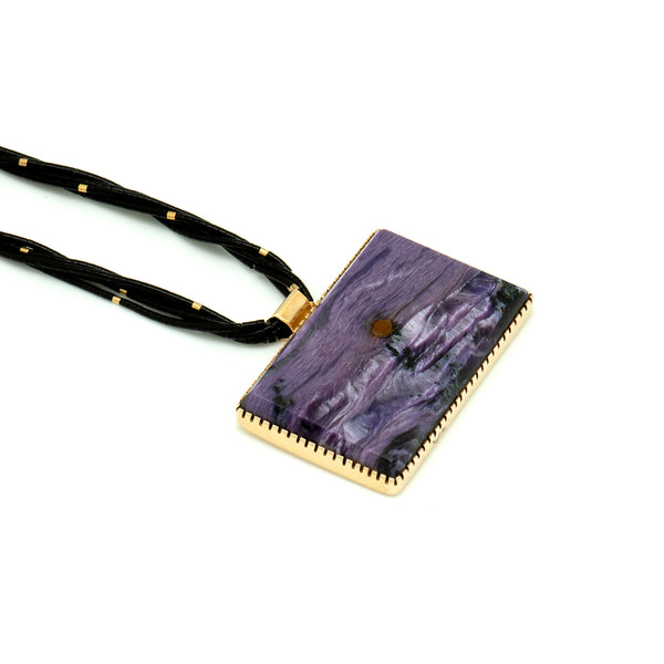 14k Gold Charoite Necklace