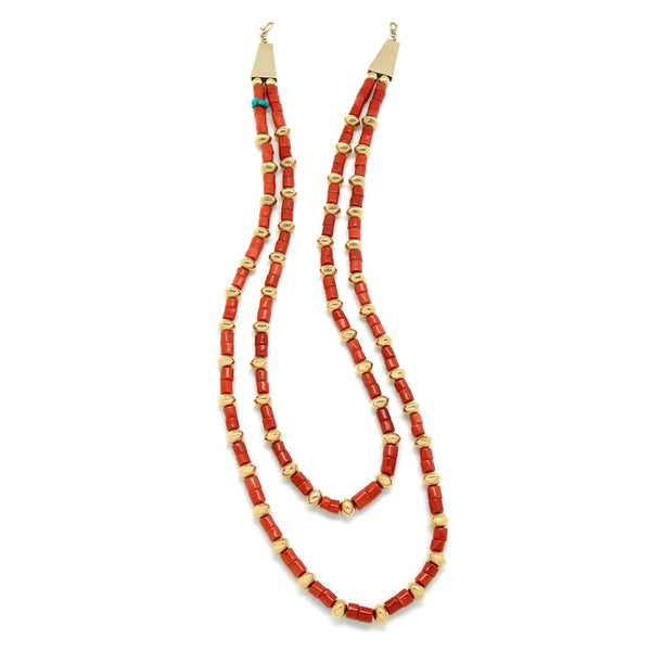 14k Gold Coral Necklace