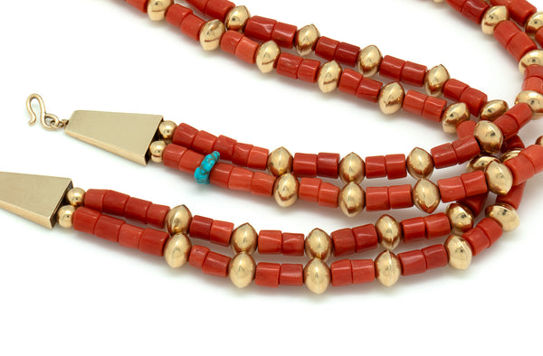14k Gold Coral Necklace