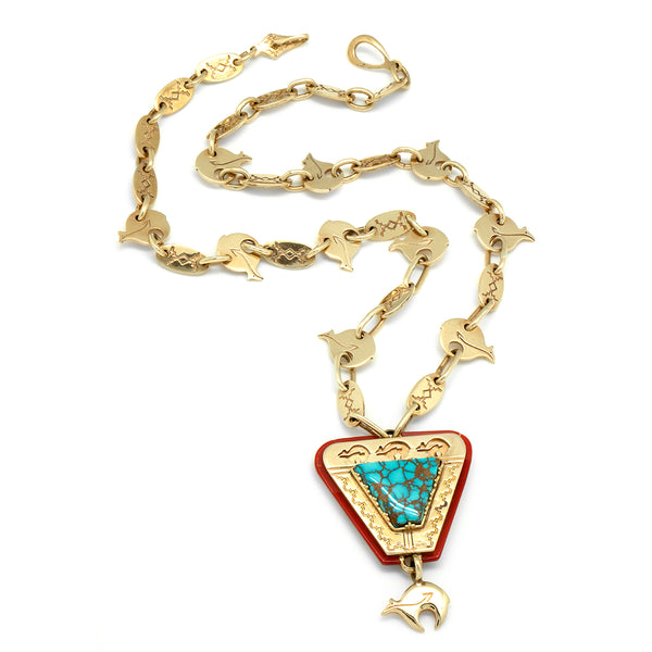 14k Gold Indian Mountain Necklace