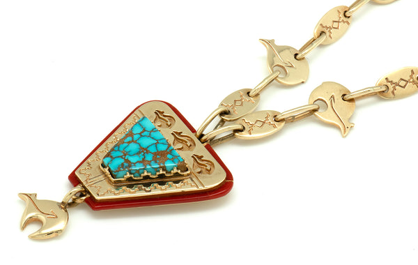 14k Gold Indian Mountain Necklace