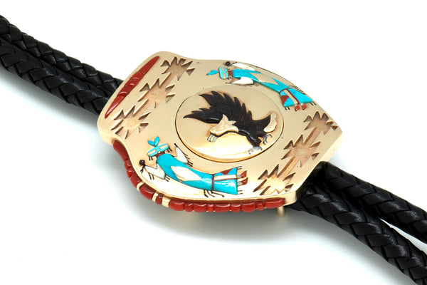 14k Gold Reversible Inlay Bolo