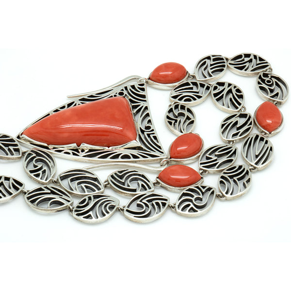 Sterling Silver Coral Necklace