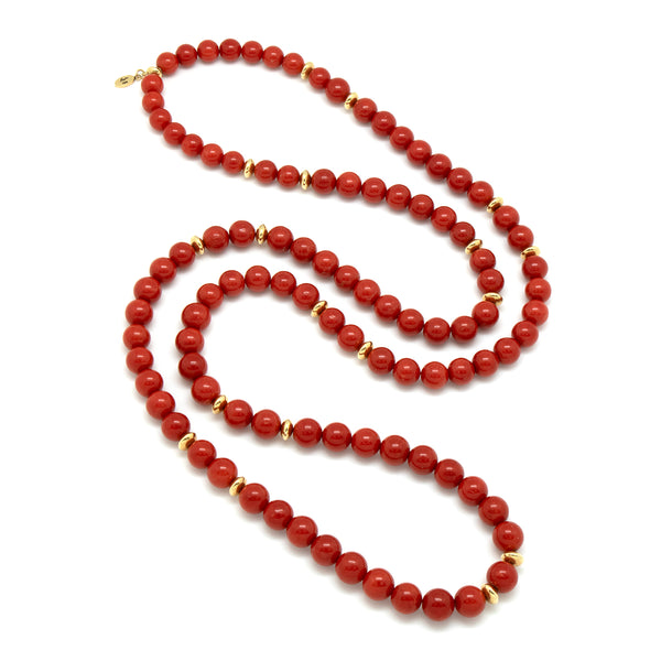 18k Gold Mediterranean Coral Necklace