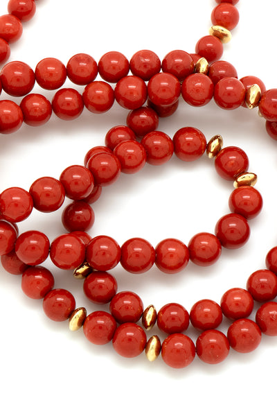 18k Gold Mediterranean Coral Necklace