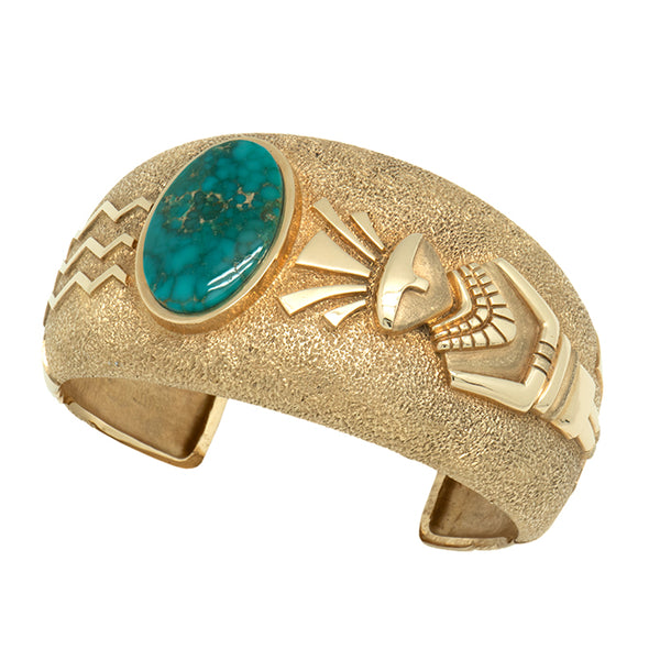 14k Gold Fox Turquoise Bracelet