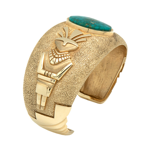 14k Gold Fox Turquoise Bracelet