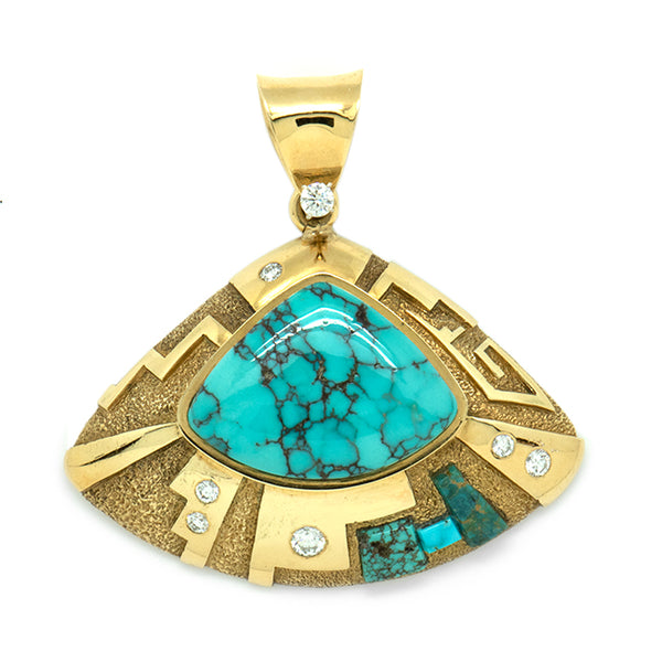 18k Gold Lone Mountain Pendant