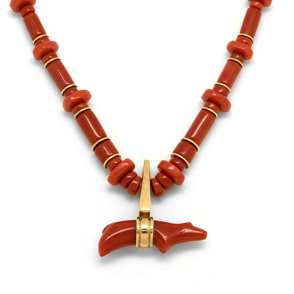 14k Gold Coral Necklace