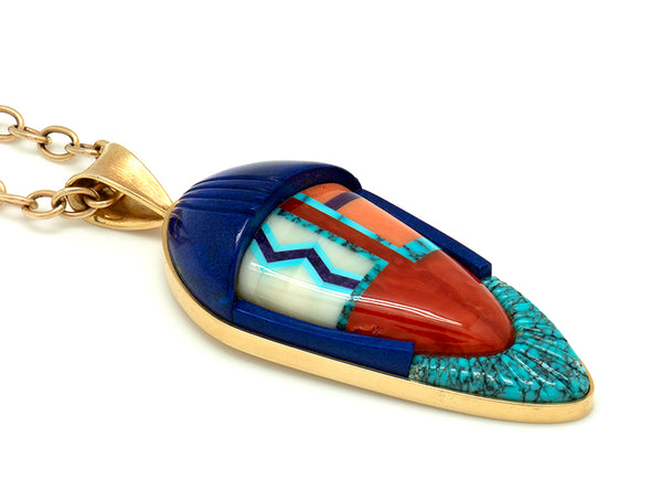 18k Gold Inlaid Maiden Pendant