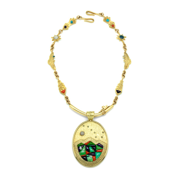 18k Gold Inlaid Necklace