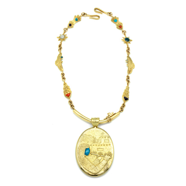 18k Gold Inlaid Necklace