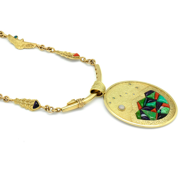 18k Gold Inlaid Necklace