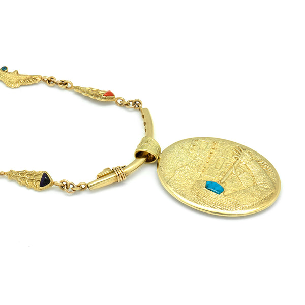 18k Gold Inlaid Necklace