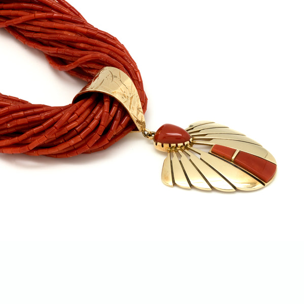 14k Gold Coral Necklace