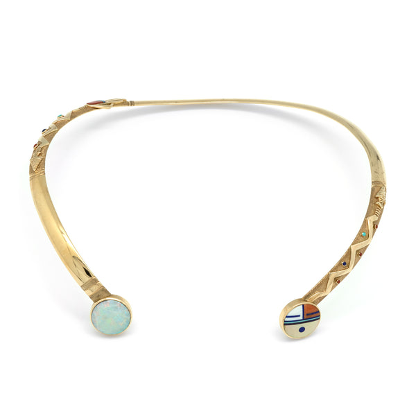 Gold Inlaid Collar Necklace